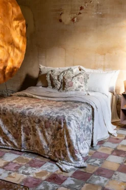 Copriletto Frange in Lino/Cotone
