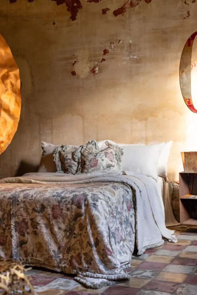 Copriletto Frange in Lino/Cotone