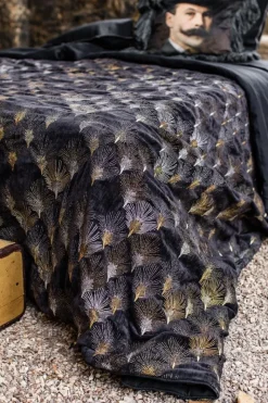 Copriletto Peacock in Velluto Ricamato