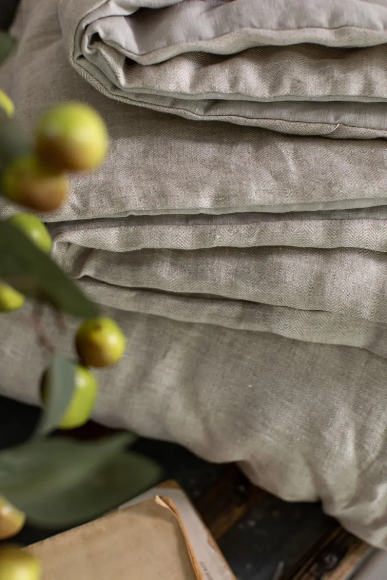 Copriletto Pure in Lino Jacquard