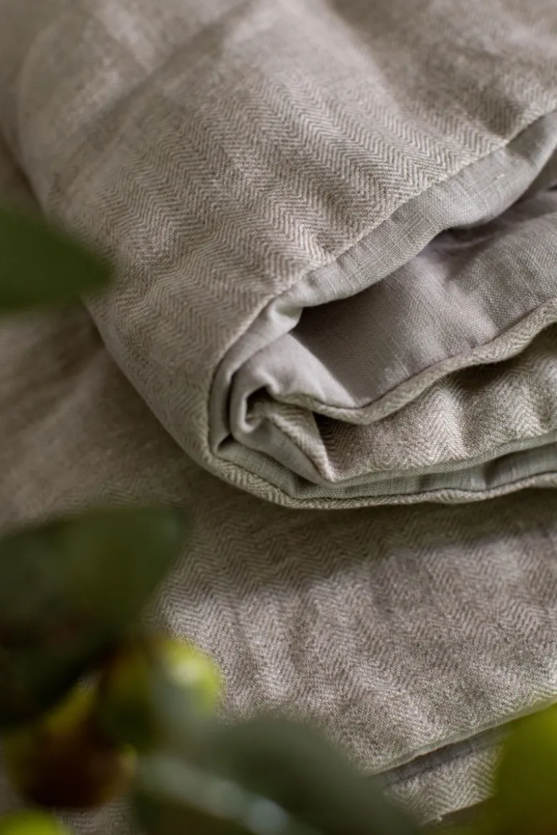 Copriletto Pure in Lino Jacquard