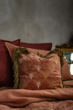 Cuscino Peacock in Velluto con Frange