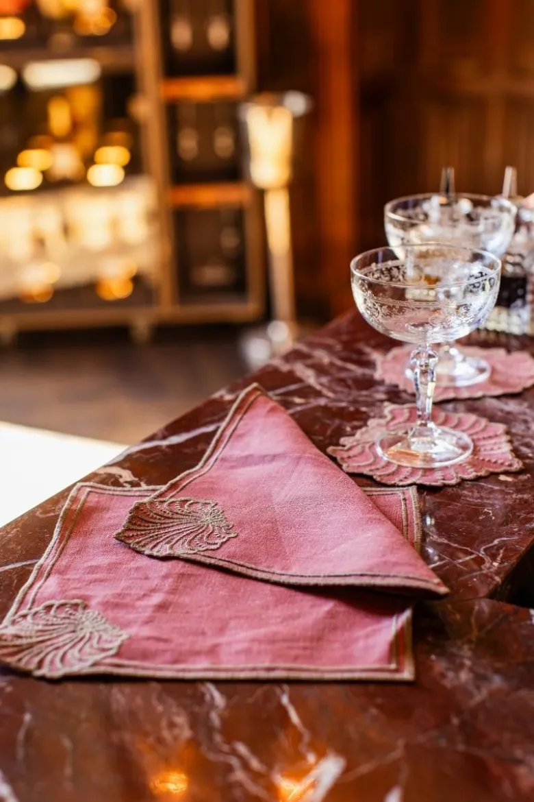 Set 4 Sottobicchieri Venere in Lino